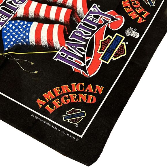 Unused Vintage Harley Davidson Bandana American Legend Flag Outlaw Biker Bandana - Picture 3 of 5